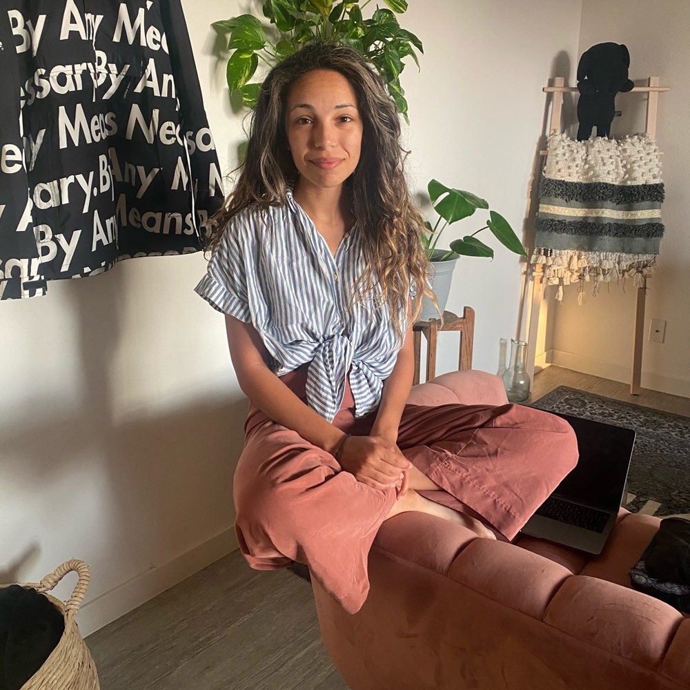 Pink American apparel silk culottes